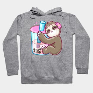 Boba Tea Kawaii Sloth Kawaii Girls Anime Hoodie